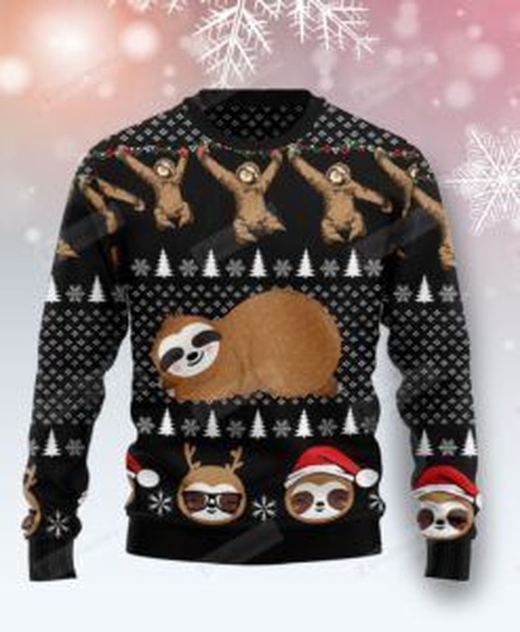 Crazy Sloth Ugly Christmas Sweater, All Over Print Sweatshirt