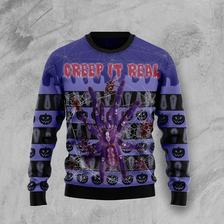 Creep It Real Ugly Christmas Sweater, All Over Print Sweatshirt, Ugly Sweater, Christmas Sweaters, Hoodie, Sweater