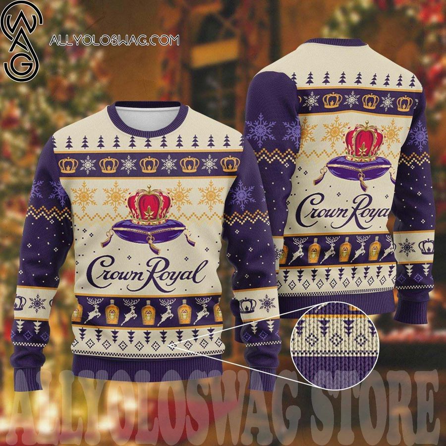 Crown Royal Canadian Whisky Ugly Christmas Sweater