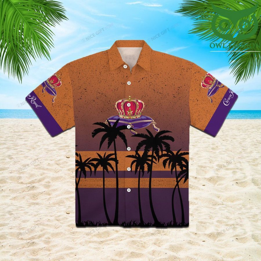 Crown Royal dawn palm trees 3D Shirt Hawaiian aloha for summer