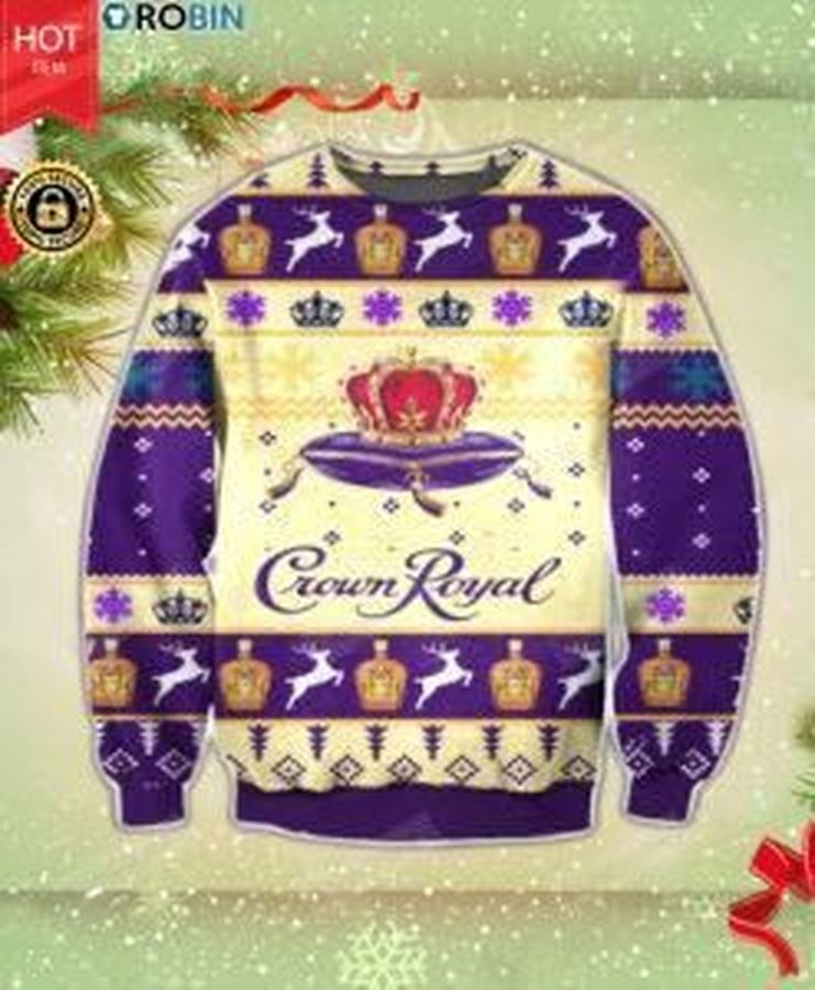 Crown Royal For Unisex Ugly Christmas Sweater, All Over Print
