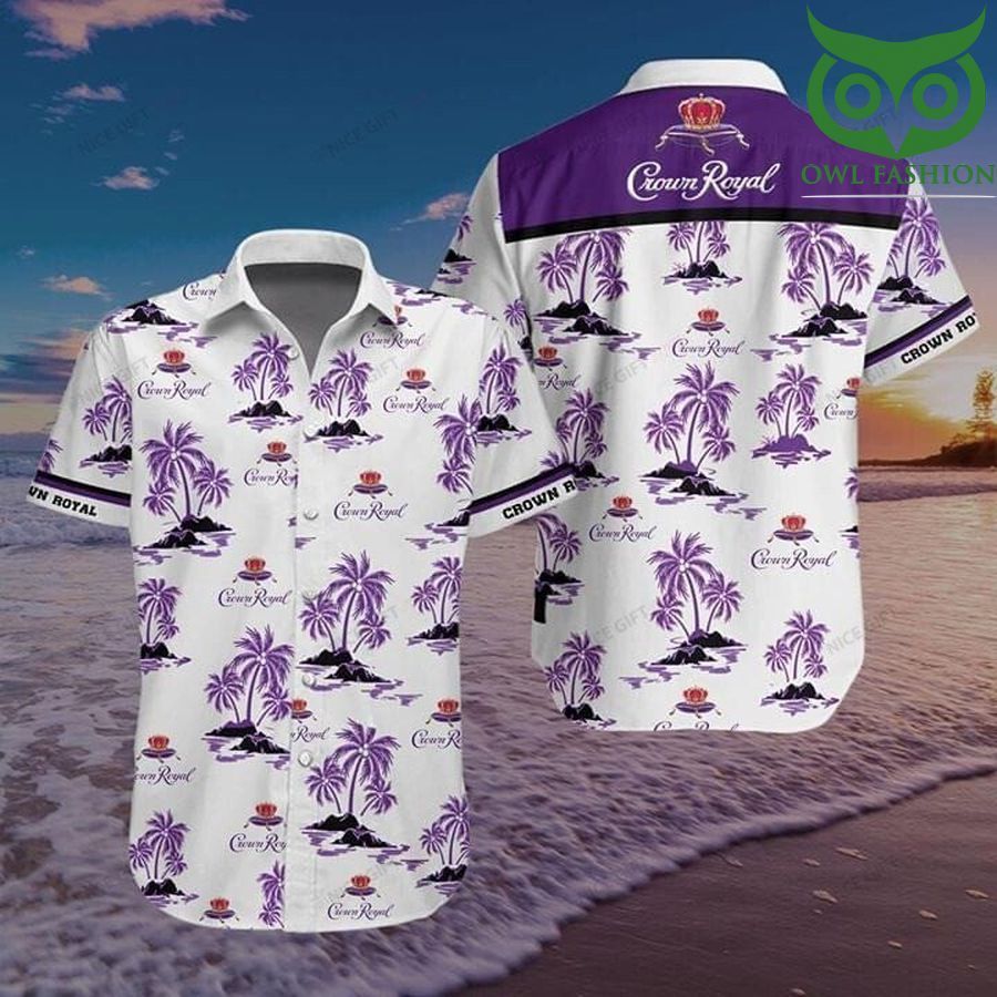 Crown Royal palm tree purple Hawaii 3D Shirt