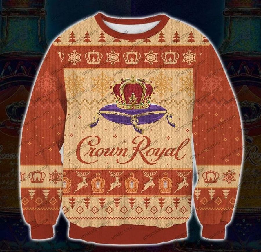 Crown Royal Peach 3D Print Christmas Sweater