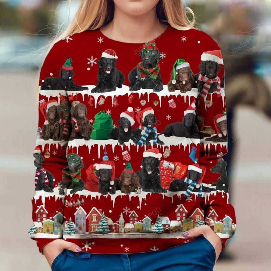 Curly Coated Retriever Dog Ugly Christmas Sweater All Over Print