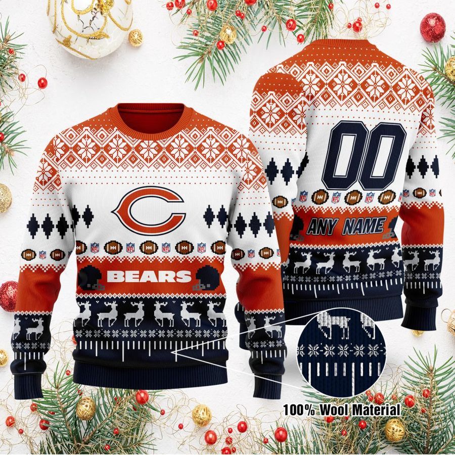 Custom Name Number NFL Cincinnati Bengals playing field Ugly Christmas  Sweater