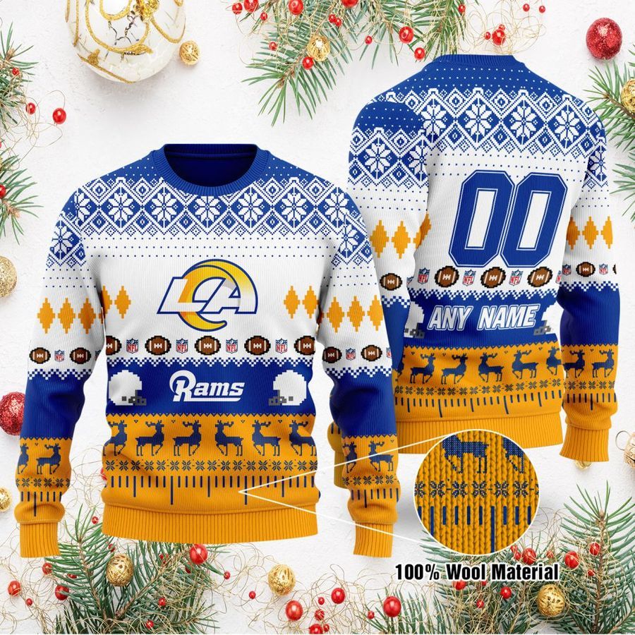 Custom Name Number NFL Miami Dolphins playing field Ugly Christmas Sweater