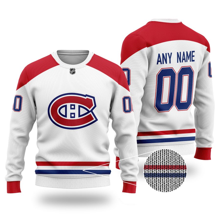 Custom Name Number NHL MONTREAL CANADIENS white Sweater