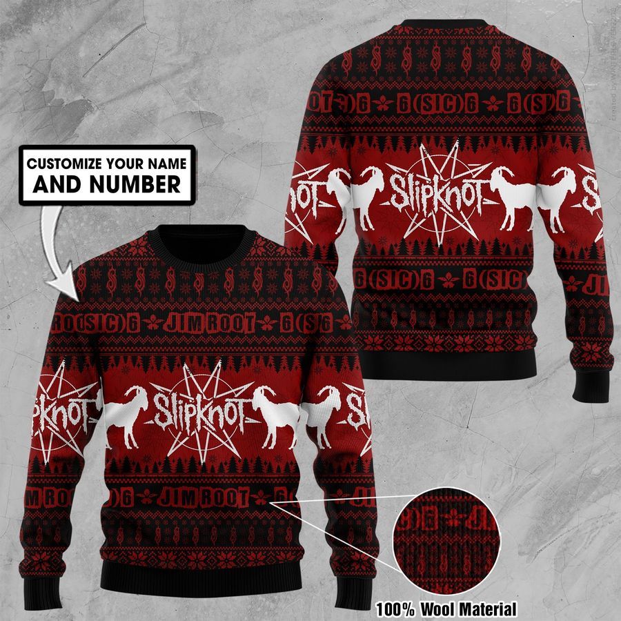 Custom Name Number Slipknot Goat Ugly Sweater