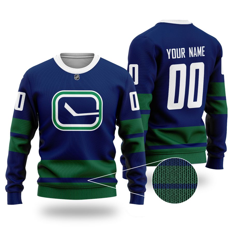 Custom Name Number VANCOUVER CANUCKS NHL hockey Sweater
