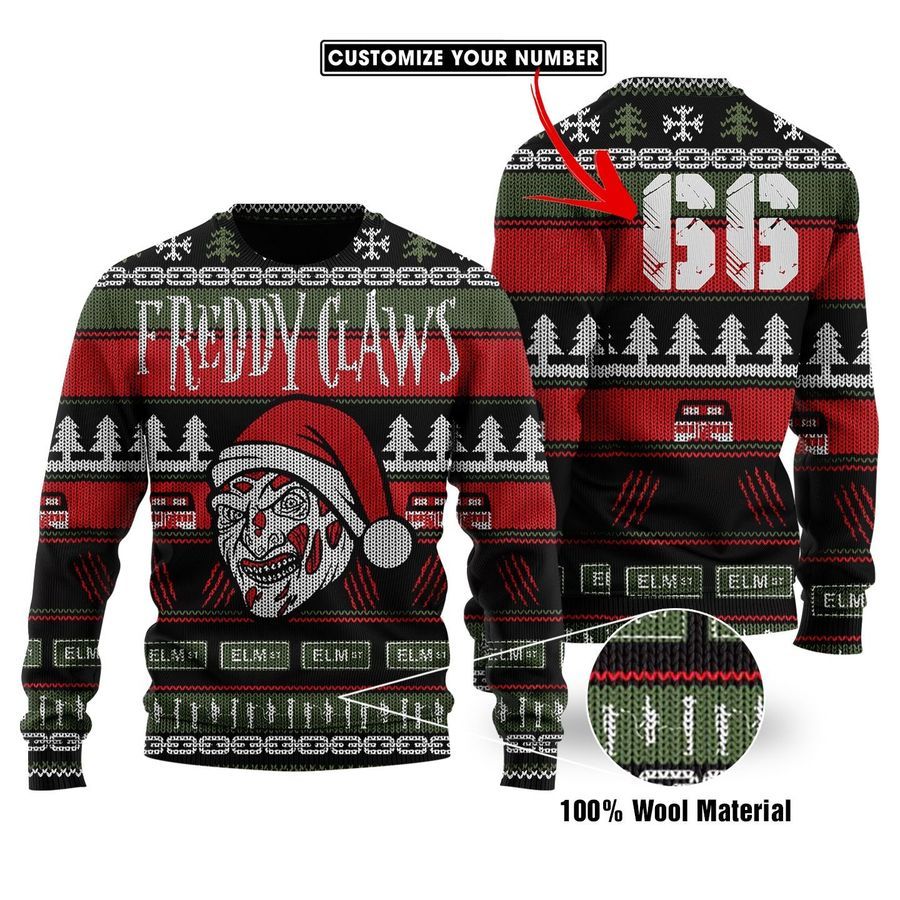 Custom Number Freddy Claws Ugly SWEATER