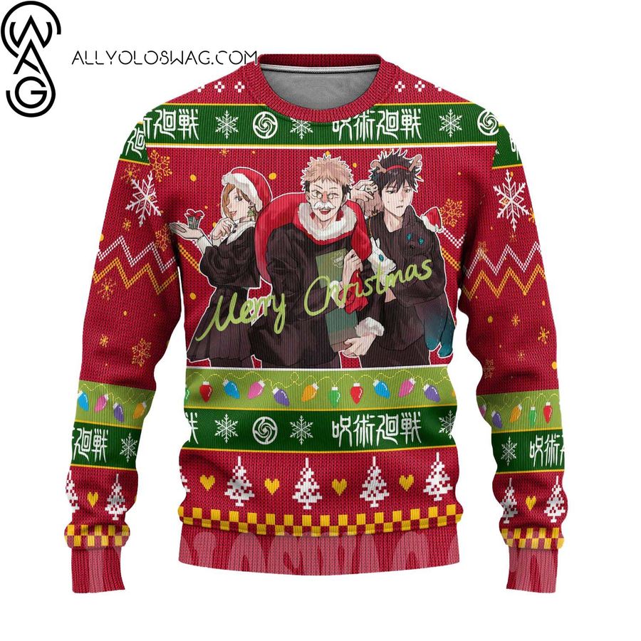 Custom Xmas Gift Jujutsu Kaisen Ugly Christmas Sweater