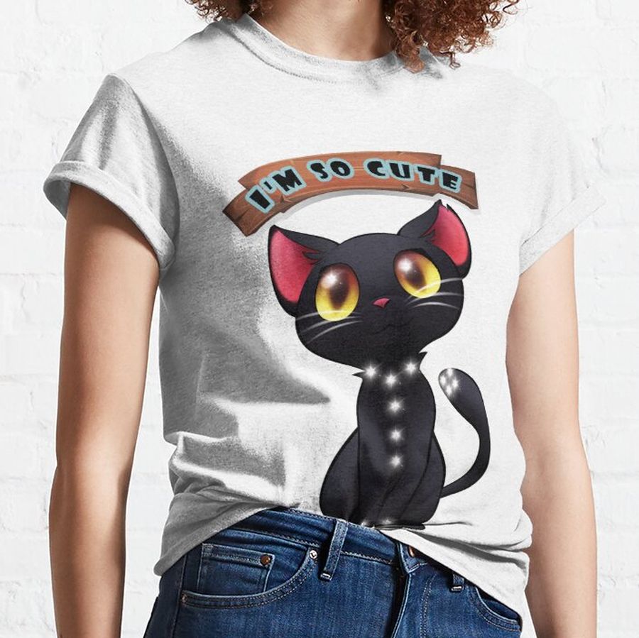 cute black cat Classic T-Shirt
