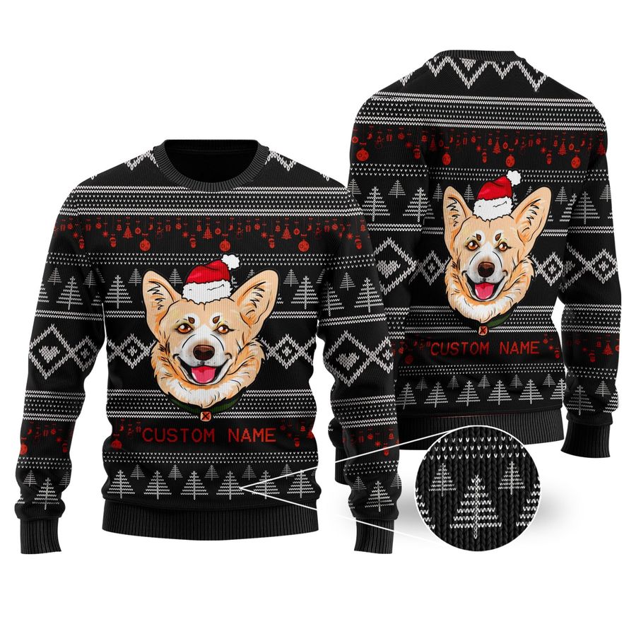 Cute Corgi 3d All Over Print Custom Name Ugly Sweater Shirt For Dog Lovers On Chistmas Days And In Daily Life