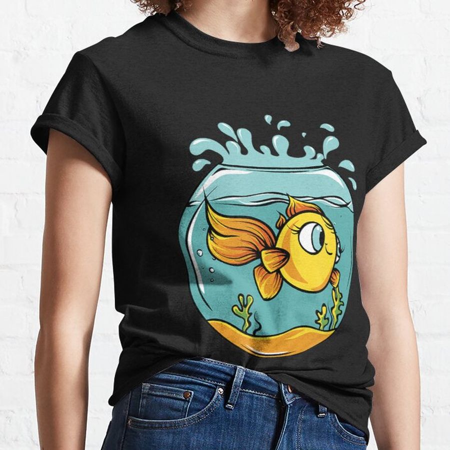 Cute Fish Bowl Kawaii Art Girls, Boys Classic T-Shirt