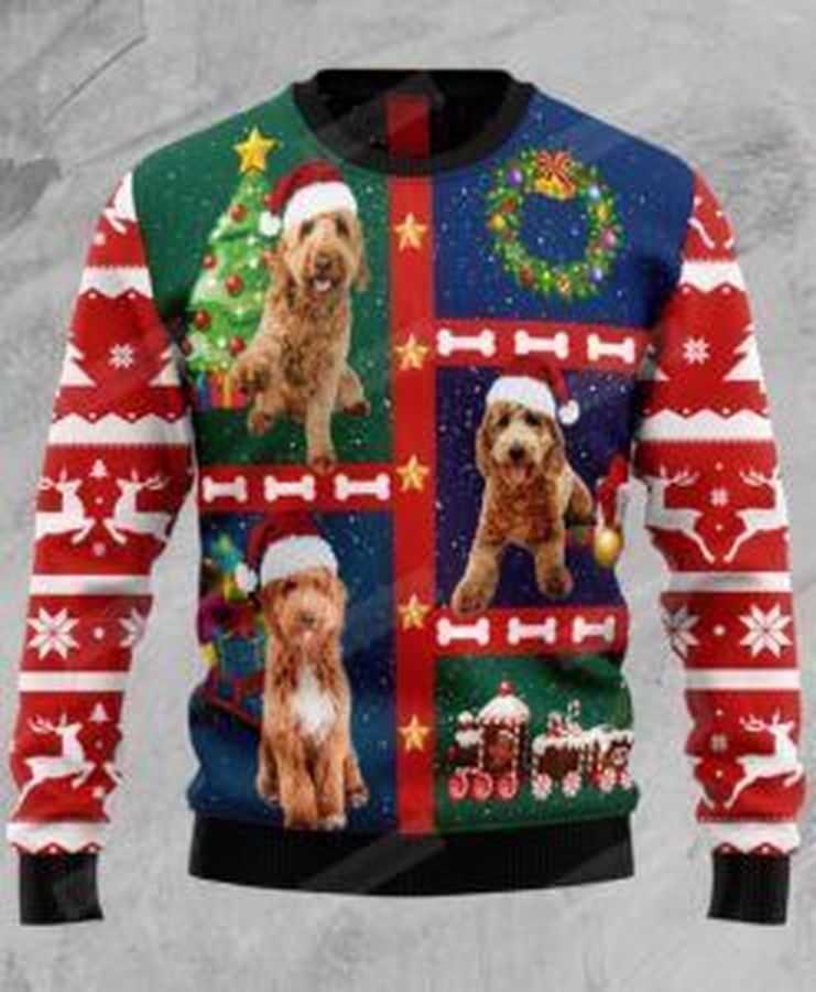 Cute Goldendoodle Ugly Christmas Sweater, All Over Print Sweatshirt