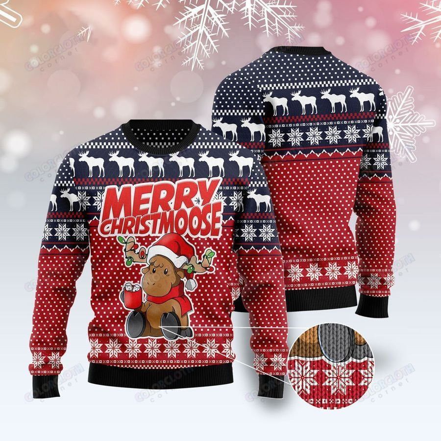 Cute Moose Merry Christmoose Ugly Sweater