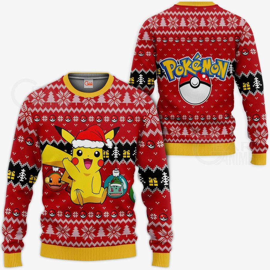 Cute Pikachu Ugly Christmas Sweater Pokemon Anime Xmas Gift