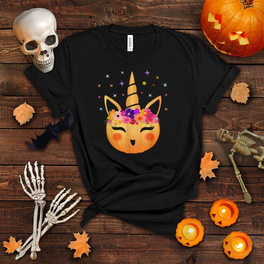 Cute Unicorn Pumpkin Halloween T Shirt