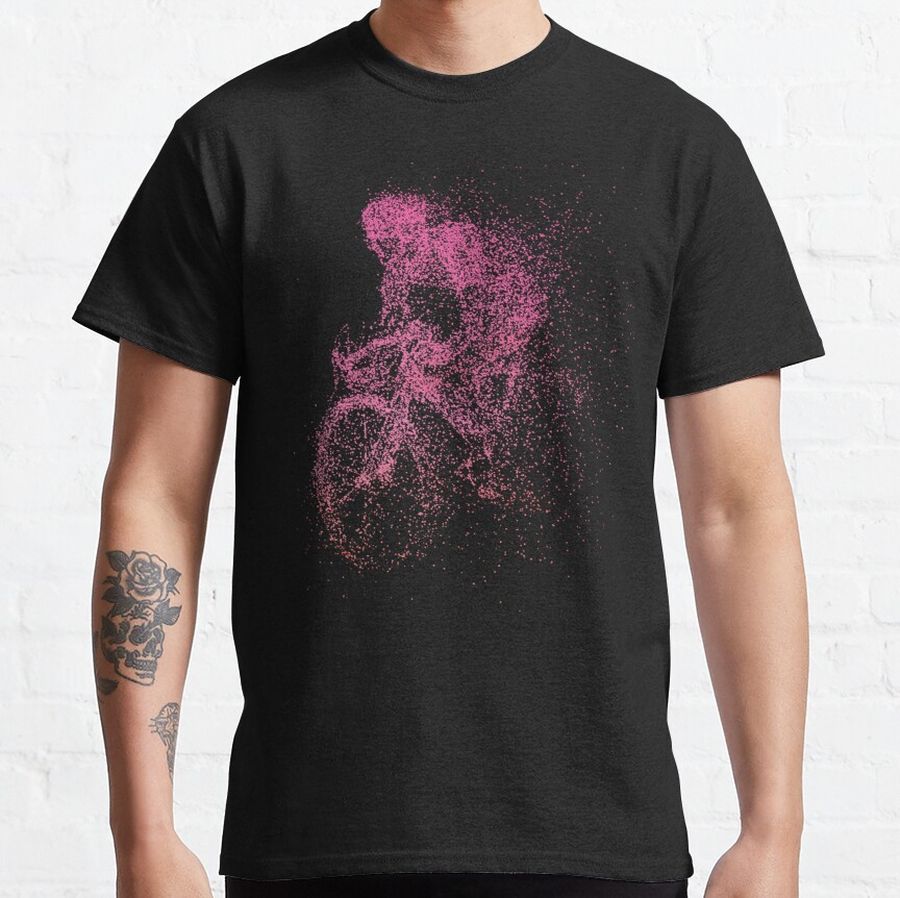 CYCLE BICYCLE biking boy Cycling man Cyclist particles shattered  Classic T-Shirt