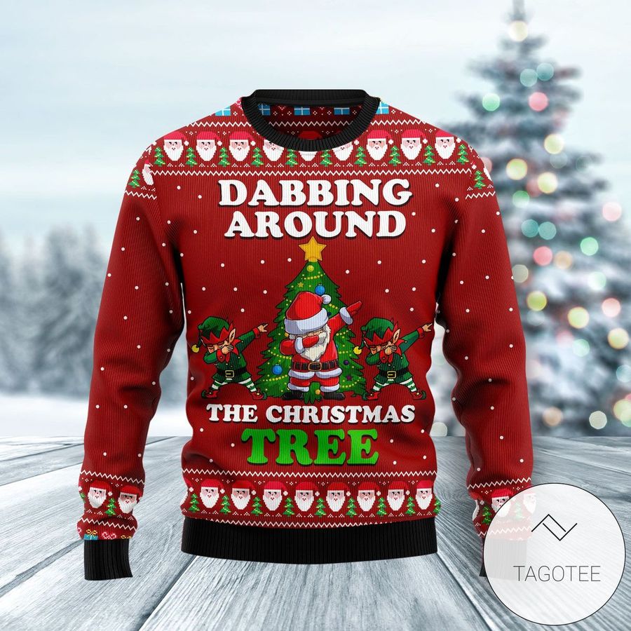 Dabbing Around The Christmas Tree Ugly Sweater