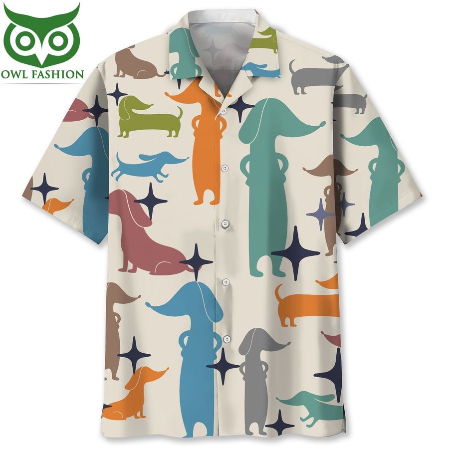 Dachshund Colorful Animated Hawaiian Shirt