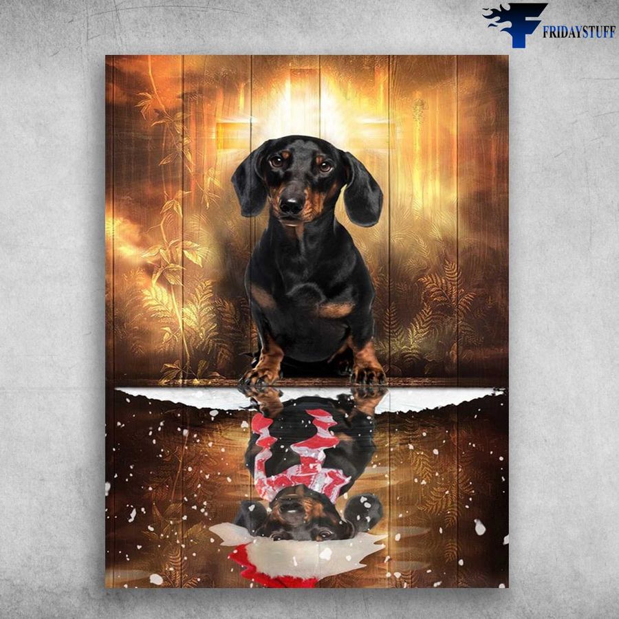 Dachshund Dog, Dachshund Christmas, Christmas Poster Poster Home Decor Poster Canvas