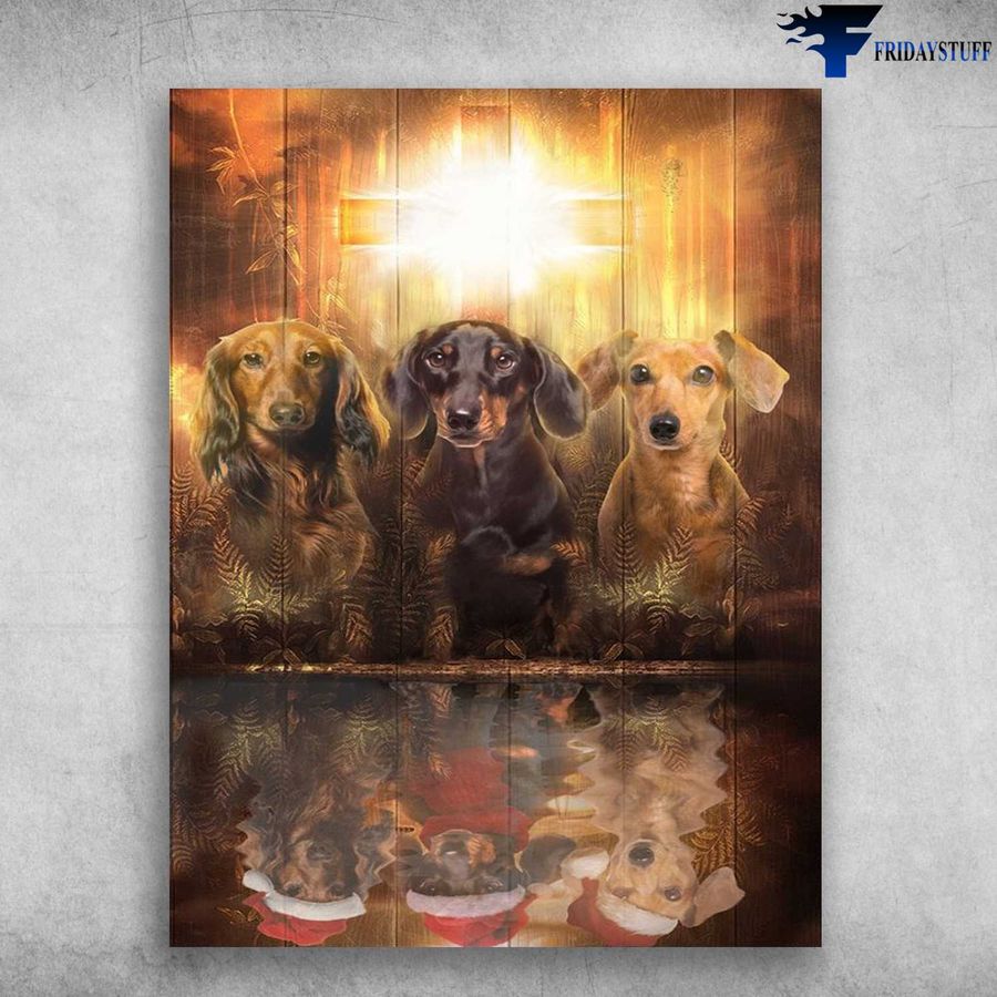 Dachshund Dog, Dog Lover, Christmas Poster Poster Home Decor Poster Canvas