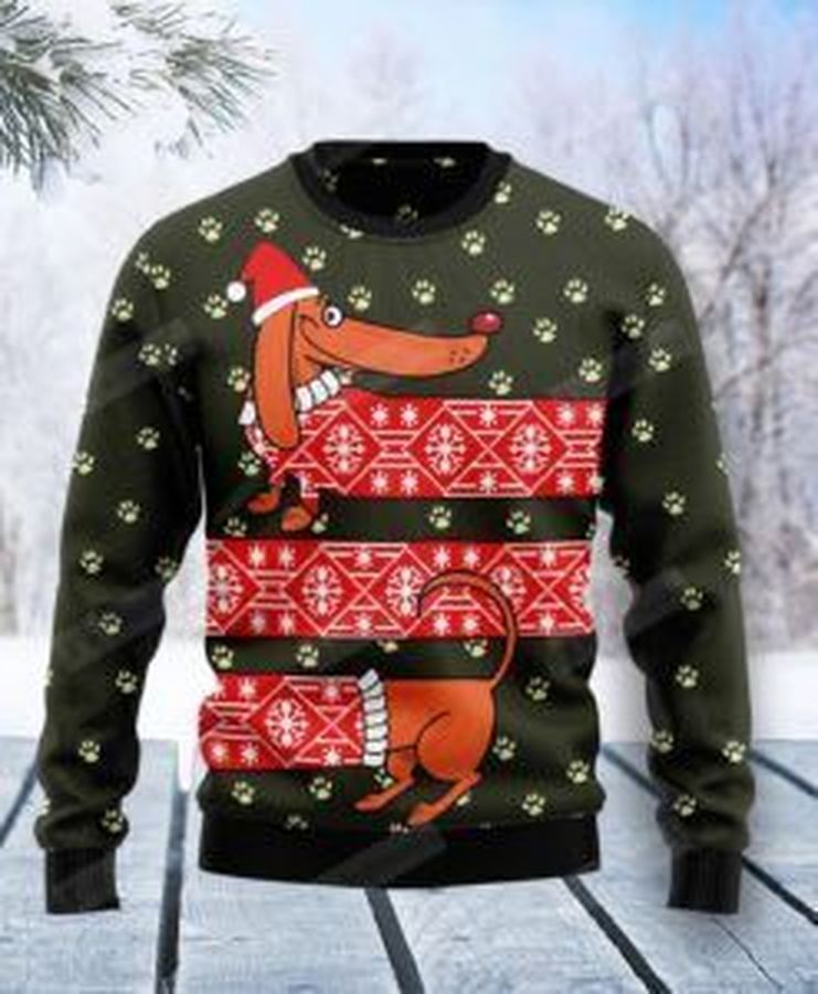 Dachshund Funny Ugly Christmas Sweater, All Over Print Sweatshirt