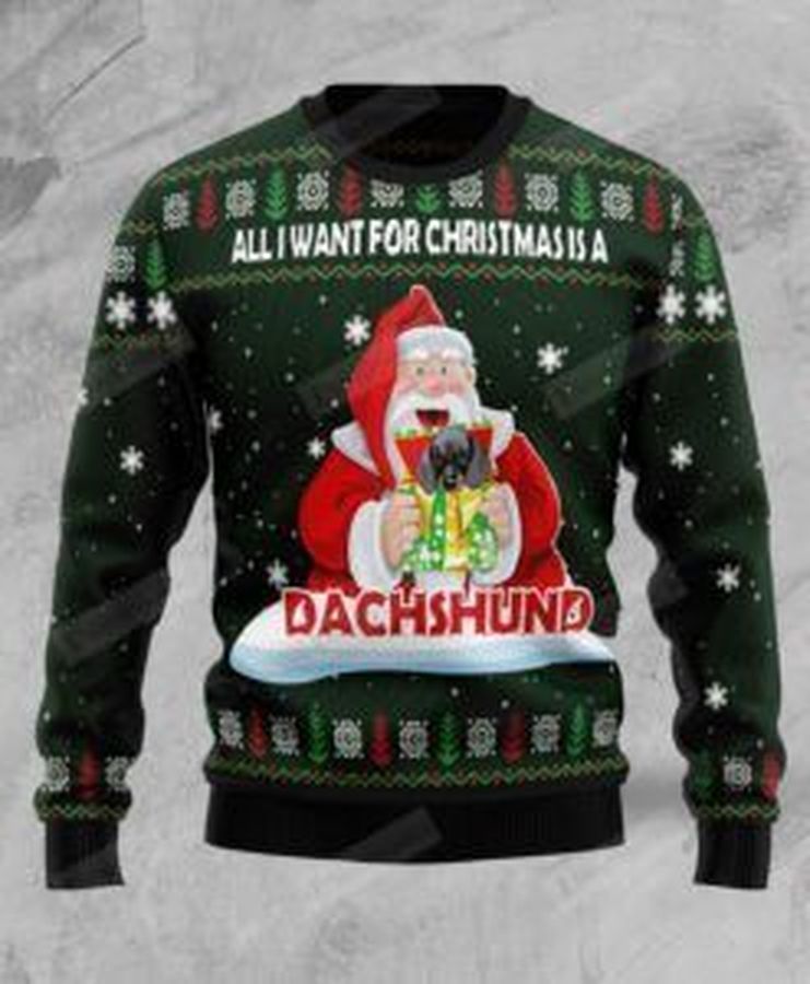 Dachshund Gift Ugly Christmas Sweater, All Over Print Sweatshirt
