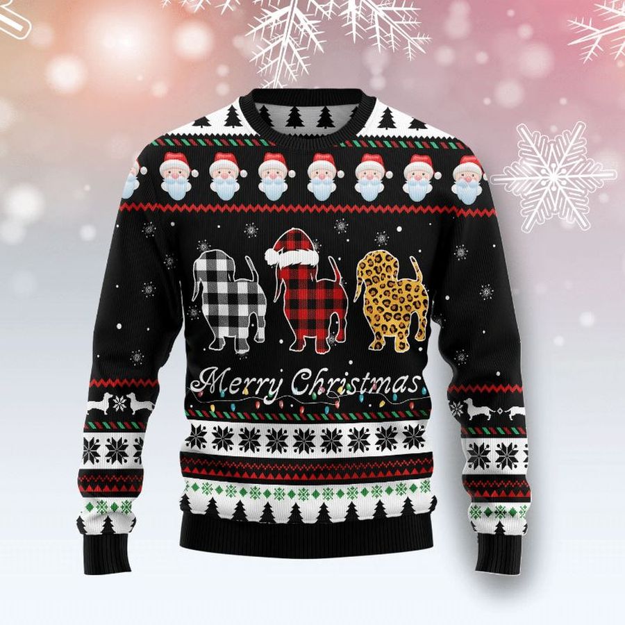 Dachshund Sweater 3D Merry Christmas