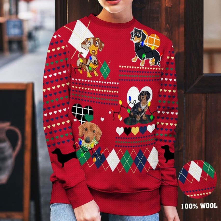 Dachshund Sweater 3D Merry Christmas(1)