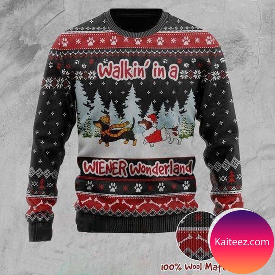 Dachshund Wiener Wonderland Personalized Christmas Ugly Sweater
