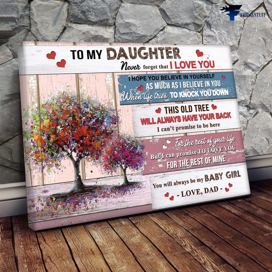 Dad And Daughter, To My Daughter, Family Poster, Never Forget That, I Love You, I Hope You Believe In Yourself Poster Home Decor Poster Canvas
