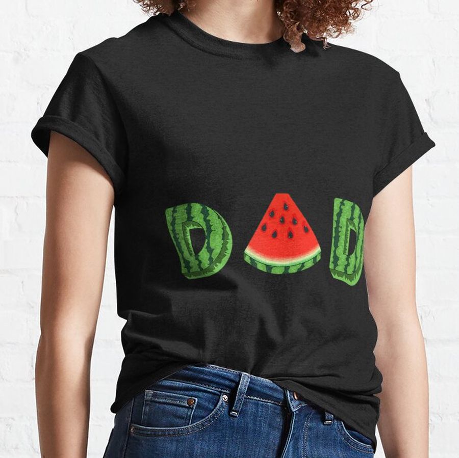 Dad Watermelon Funny Summer Melon Fruit Cool Shirt Classic T-Shirt