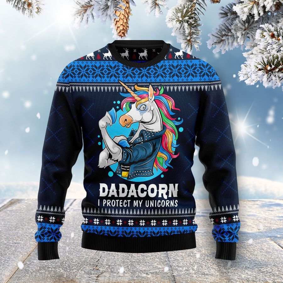 Dadacorn Protector Of My Unicorns Ugly Sweater