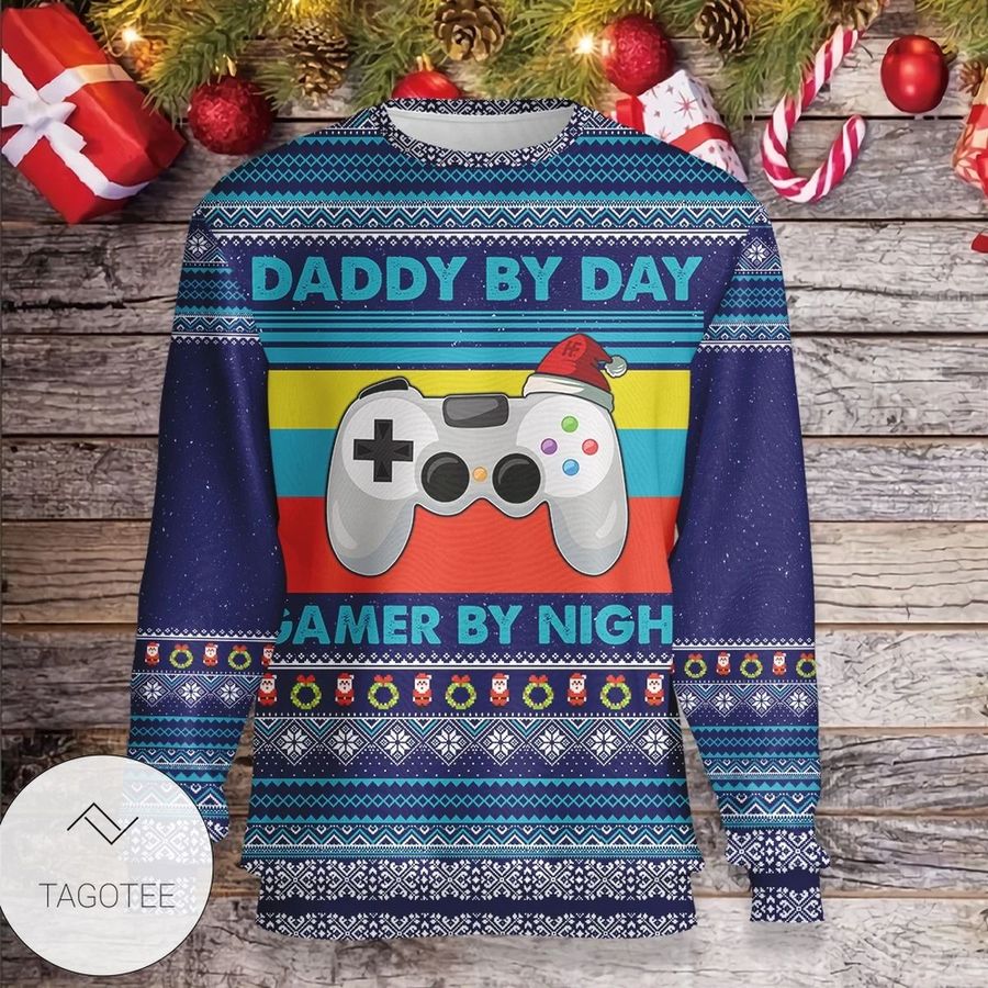 Daddy By Day Gamer By Night Ugly Sweater