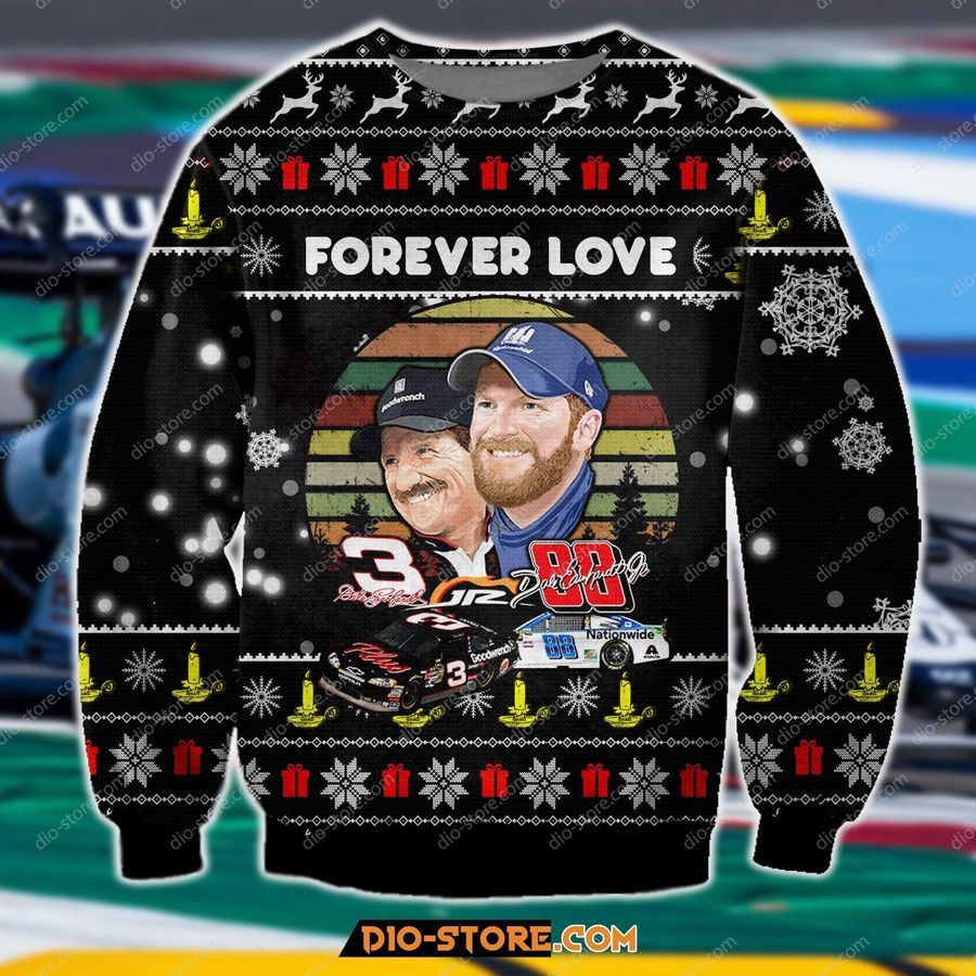 Dale Earnhardt Forever Love 3D Print Ugly Christmas Sweater Hoodie All Over Printed Cint10171, All Over Print, 3D Tshirt, Hoodie, Sweatshirt