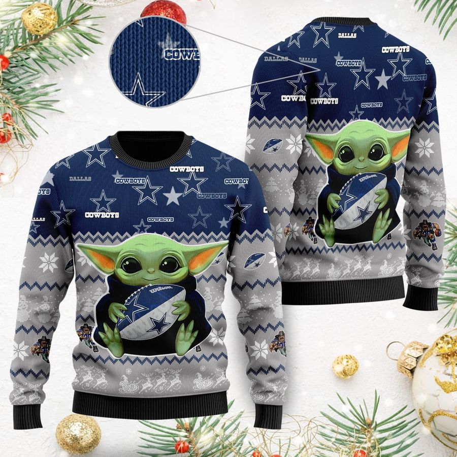 Dallas Cowboys Baby Yoda Ugly Christmas Sweater Ugly Sweater Christmas