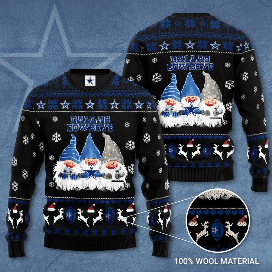 Dallas Cowboys Gnome de Noel Christmas Ugly Sweater