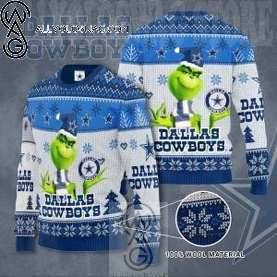 Dallas Cowboys Grinch Knitting Pattern Ugly Christmas Sweater