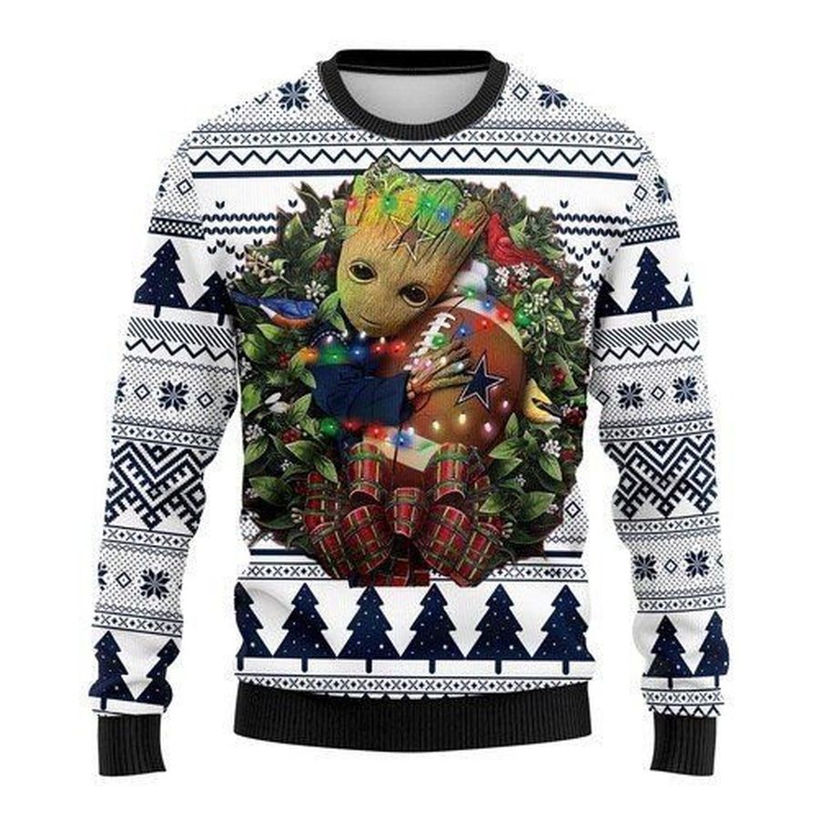 Dallas Cowboys Groot Hug For Unisex Ugly Christmas Sweater All
