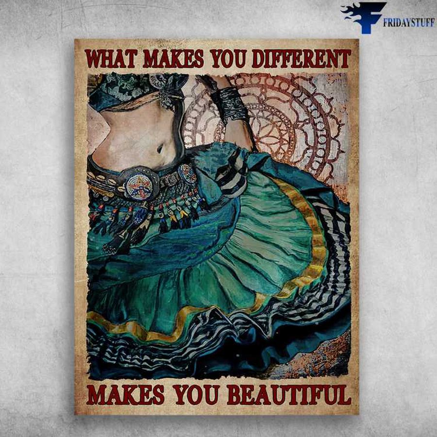Dancing Girl – What Makes You Different, Makes You Beautiful, Flamenco Poster Poster Home Decor Poster Canvas