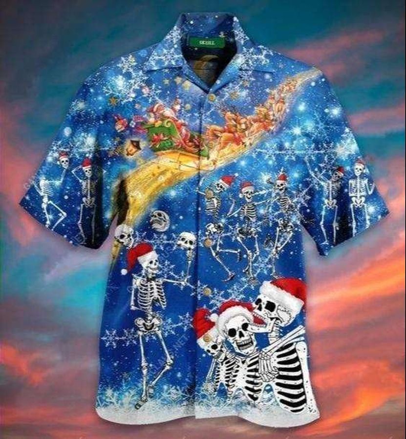 Dancing Skeletons On Christmas Hawaiian Shirt