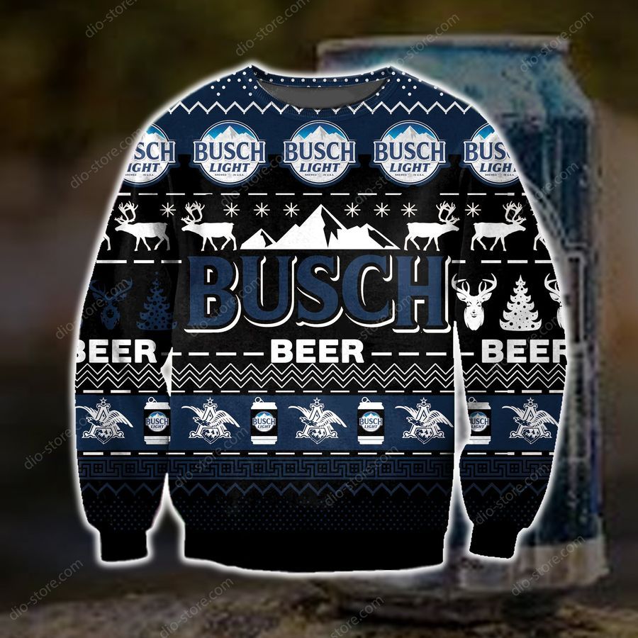 Dark Busch Beer Knitting Pattern 3D Print Ugly Sweater Hoodie All Over Printed Cint10463, All Over Print, 3D Tshirt, Hoodie, Sweatshirt, Long Sleeve