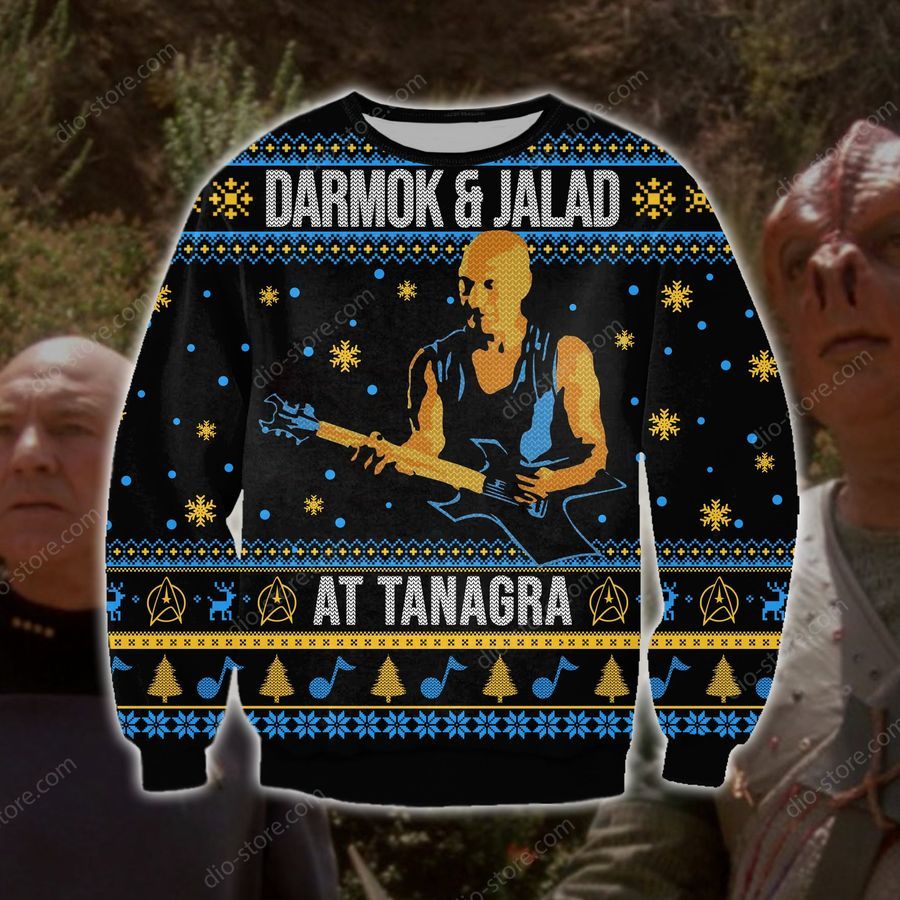 Darmok And Jalad At Tanagra Knitting Pattern 3D Print Ugly Sweater Hoodie All Over Printed Cint10564, All Over Print, 3D Tshirt, Hoodie, Sweatshirt