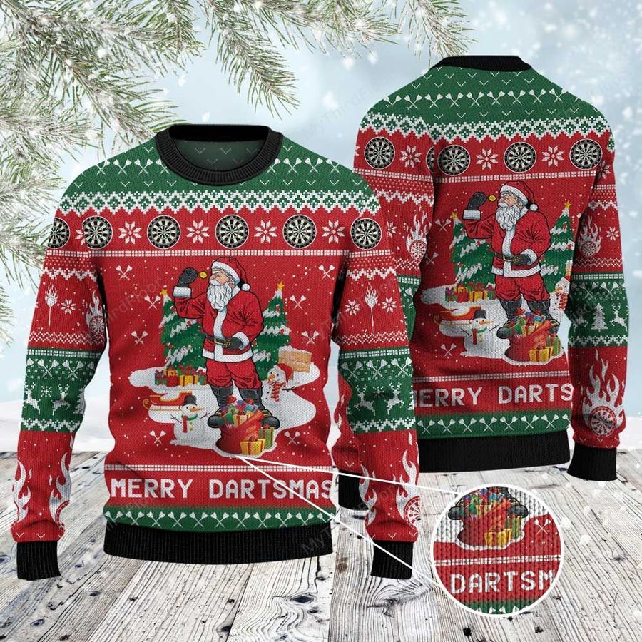 Dart Lovers Gift Merry Dartsmas Ugly Sweater
