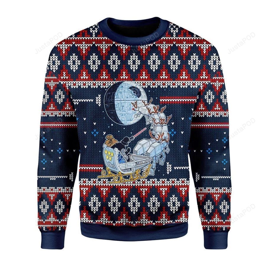 Darth Satnta Ugly Christmas Sweater, All Over Print Sweatshirt, Ugly Sweater, Christmas Sweaters, Hoodie, Sweater
