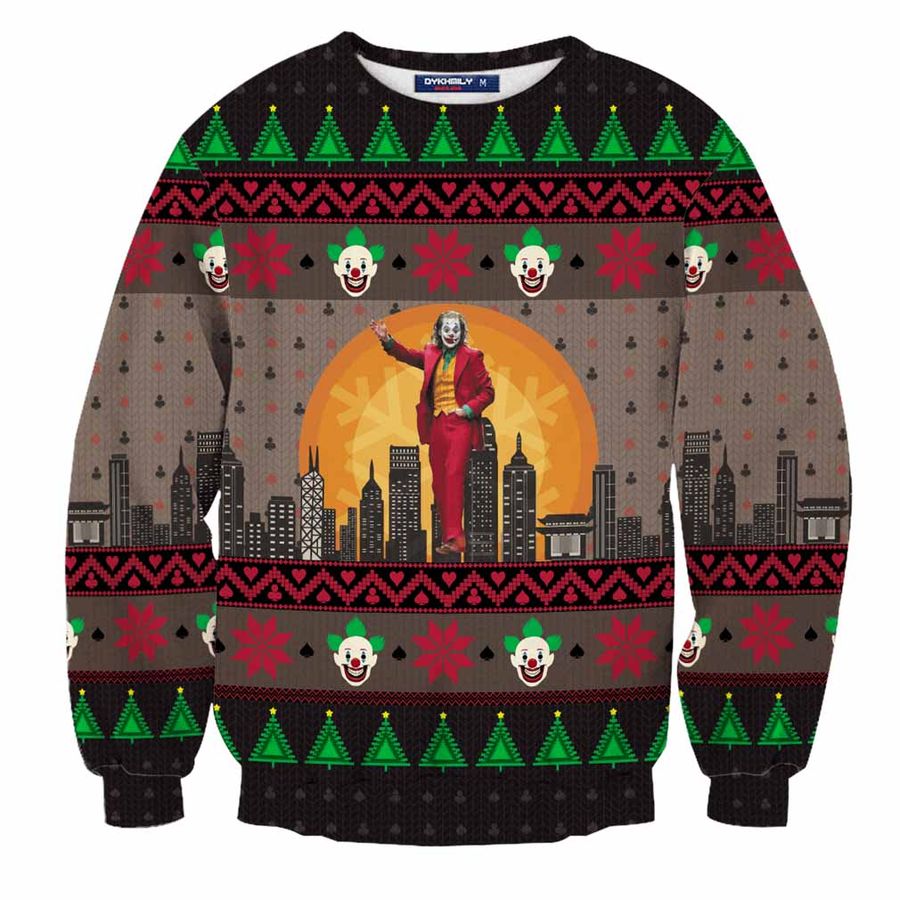 DC Joker Ugly Christmas Sweater 3D Gift