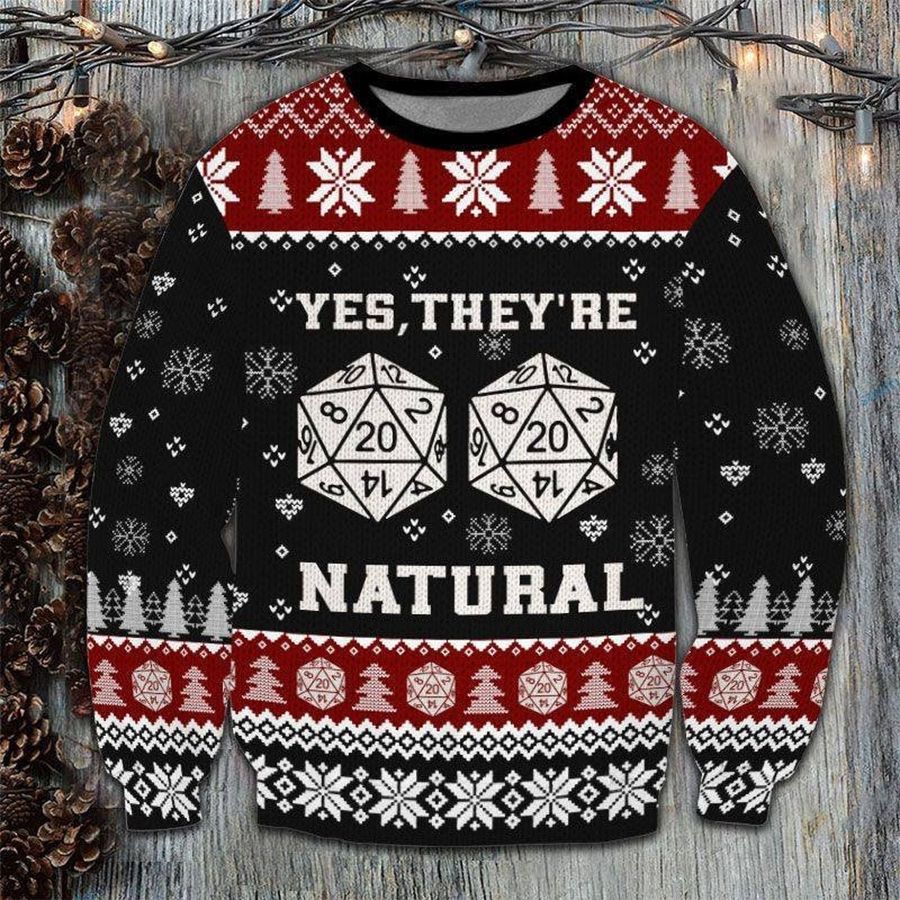 DD Yes They Are Natural Dungeon And Dragons Initiative Galaxy Dragon Dice Gaming Ugly Sweater
