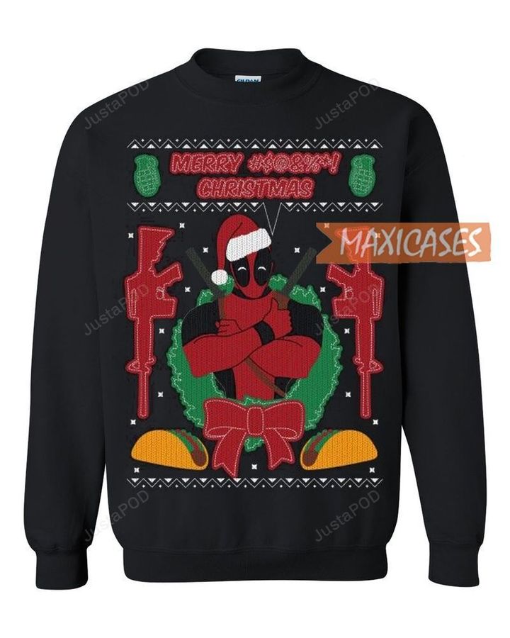 Deadpool Holiday Ugly Christmas Sweater, Ugly Sweater, Christmas Sweaters, Hoodie, Sweater